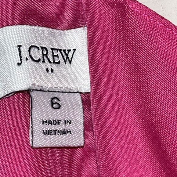 J. Crew Scallop Trim Blouse Women’s Sz 6 Adjustable Tank Hot Pink BarbieCore - Picture 4 of 9
